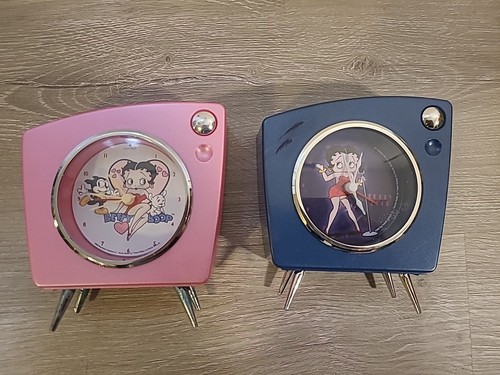 Betty Boop Television TV Escalating Snooze Alarm Clocks w/ Night Light Fleischer
