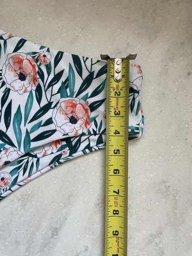 Parte inferior de bikini ZAFUL verde brillante blanco floral talla 8 corte alto pantalones descarados - Imagen 5 de 8