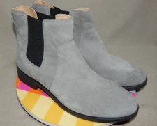 Womens size 6 ½ Vionic Alana Chelsea gray suede leather ankle boots shoes 37.5