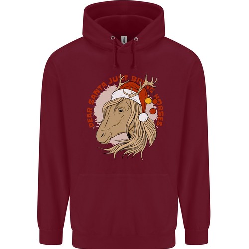 Dear Santa Funny Equestrian Horse Christmas Childrens Kids Hoodie - Picture 4 of 37