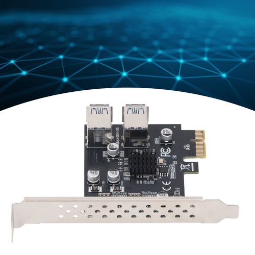 PCI E 1x To 4 USB 3.0 Slot Adapter USB3.2 GEN1 Extender Card USB A 5Gbps NEW - Afbeelding 5 van 12