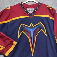 Atlanta Thrashers CCM Authentic Center Ice NHL Jersey Men’s 48 Navy Red