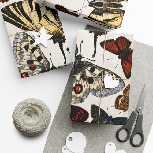Vintage Inspired Butterfly Cottagecore Ephemeral Gift Wrap Paper Eco-Friendly - Picture 11 of 25