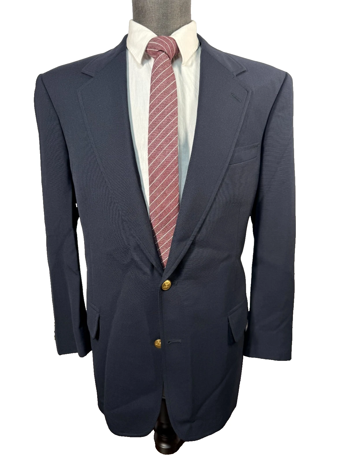 BROOKS BROTHERS Mens Navy Blue Wool Classic Fit Sport Coat Blazer Jacket 43R