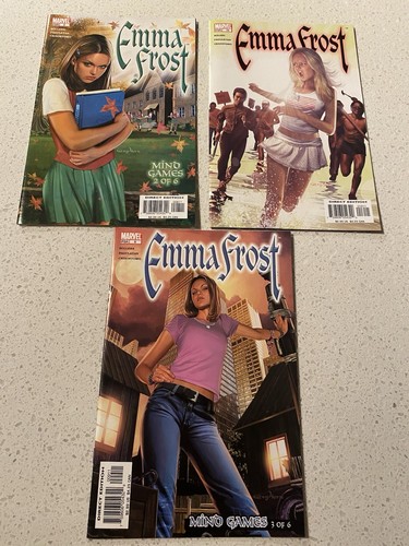 3 2004 Emma Frost GREG HORN bundle lot Marvel PSR #8 #9 #16 Direct Edition