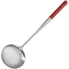 Extended Wooden Handle Spoon Stainless Steel Strainers for Kitchen Colanders