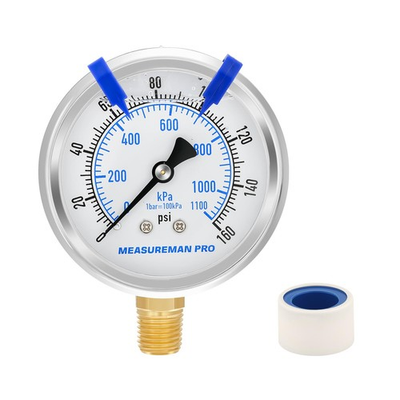 #ad PRO 2.5 Glycerin Filled Pressure Gauge 0 160psi kpa 304 Stainless Steel Cas... $18.25