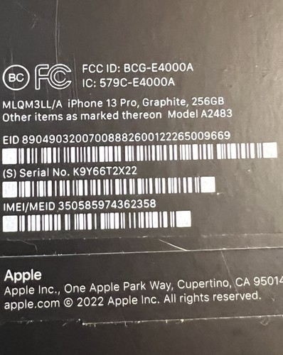 Apple iPhone 13 Original "Nur Verpackung" Pro Max Grafik mit Auswerfer & Anleitungen - Bild 6 von 6