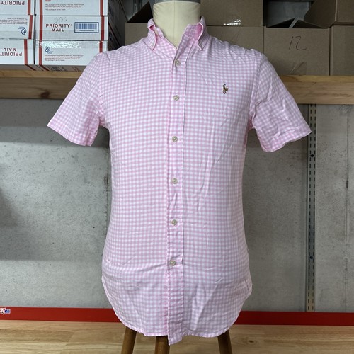 Polo Ralph Lauren Long Sleeve Button Up Shirt Classic Fit Men’s XS Pink Check SS