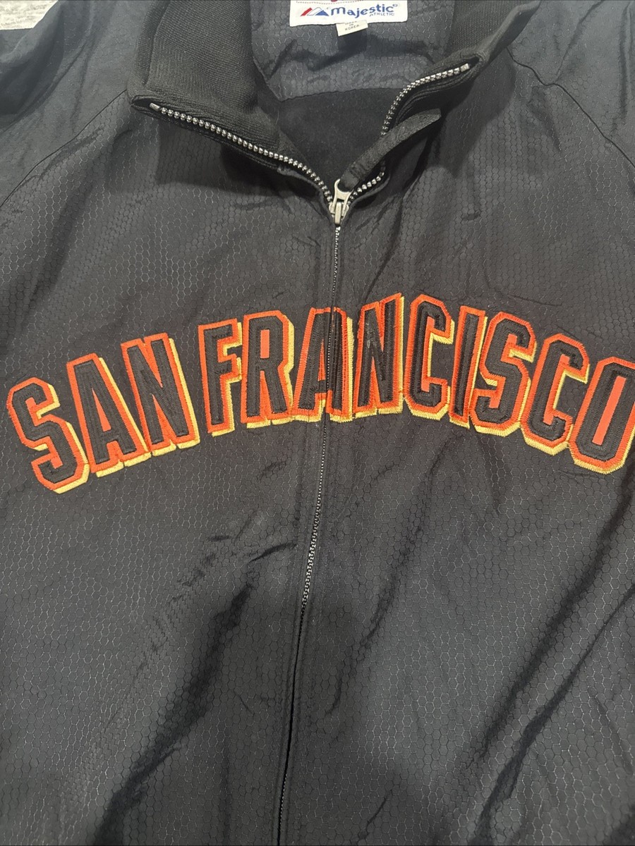 Vintage Majestic Dugout Jacket Mens Large Black San