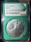 2024 MS70 SILVER EAGLE - GREEN CORE - US MINT SEALED BOX - NGC CERTIFIED