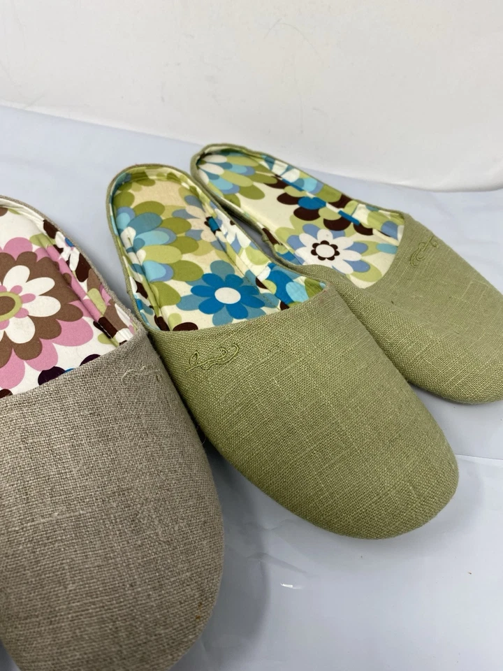 Zapatillas informales X2 Daniel Green Balance para mujer beige verde lona texturizada talla 9 Foto 3 de 4