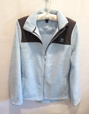 Fila Sport blue gray zip front plush long sleeve activewear jacket Sz M 