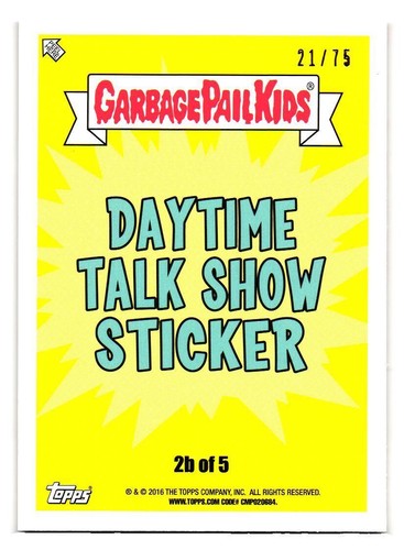 2016 GARBAGE PAIL KIDS SERIES 2 PRIME SLIME TRASHY TV PICK YOUR CARD BLOODY RED - Picture 315 of 323