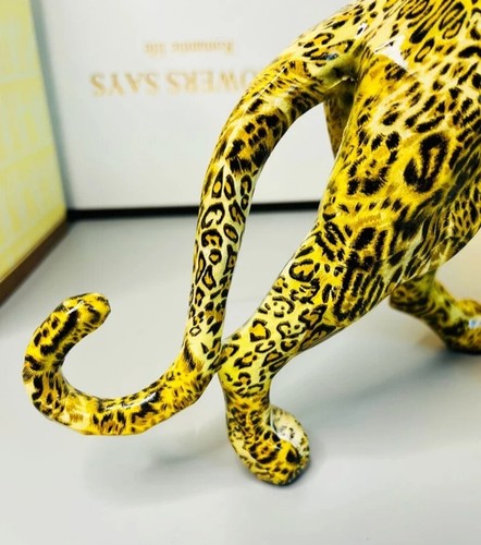 Leopard Figur Gepard Statuen Tier Skulpturen moderne Ornamente Wohndeko - Bild 8 von 10