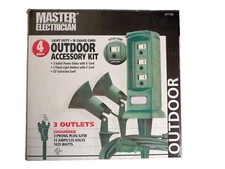  Master Electrician Outdoor Accessory kit, power stake, flood light ,20' cord