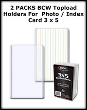 50 BCW High Quality Topload Holders 3x5 For Photo / Index Cards 2 Packs DEAL NEW