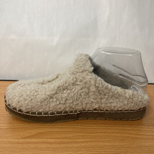 LL Bean Slipper Womens 7 M Sherpa Pile Fleece Slip On Booties 507186 Cream - Picture 7 of 11