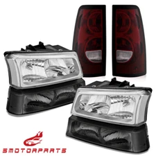 For 2003-2006 Chevy Silverado 1500 2500 Smoke Headlights + Smoke Tail Lights