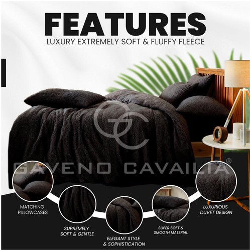 Teddy Bear Fleece Duvet Cover Set Soft Cosy Quilt Thermal Bedding & Pillowcases - Picture 42 of 119