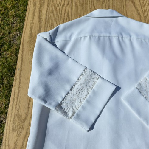 Camicia hawaiana vintage Beau Tiki Lolani Hawaii uomo grande pizzo bianco tasche - Foto 15 di 18