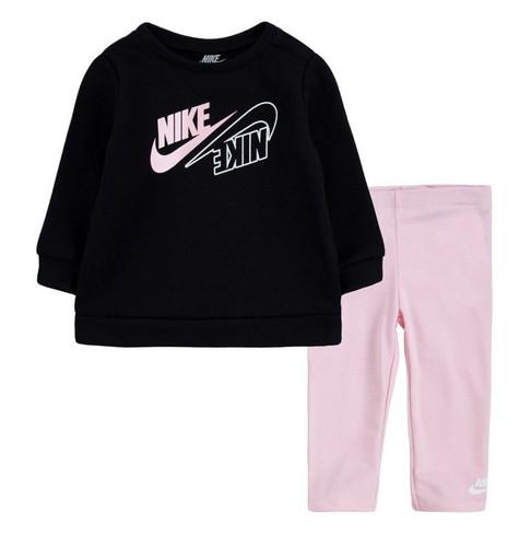 NIKE Baby Girl's Futura Crew Neck and Leggings set 2pcs Size-24 mth Color-pink