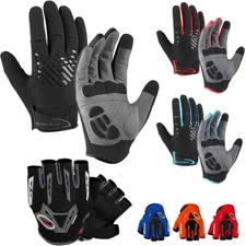Full Finger Fingerless Gel Pad Gloves Touchscreen  Gloves for MTB Road Gravel US