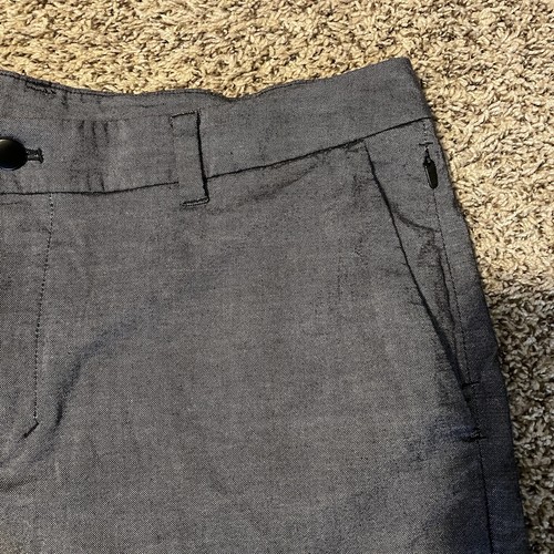 Pantalones Cortos Lululemon Para Hombre Talla 36 Frente Plano Chino Cremallera Mosca Gris Golf - Imagen 8 de 9