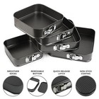 5PCS SQUARE SPRING FOAM CAKE MOULD TINS NON STICK BAKING BAKE TRAYS 5 PC PLATE