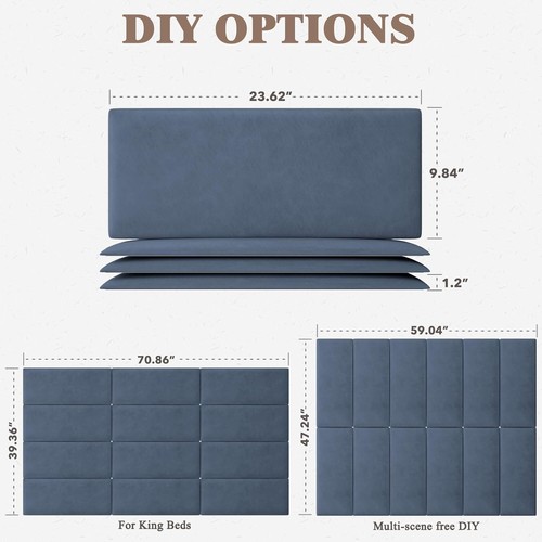 Peel and Stick Upholstered Headboard for King Bed - Easy Install & Modern Design - Picture 4 of 9