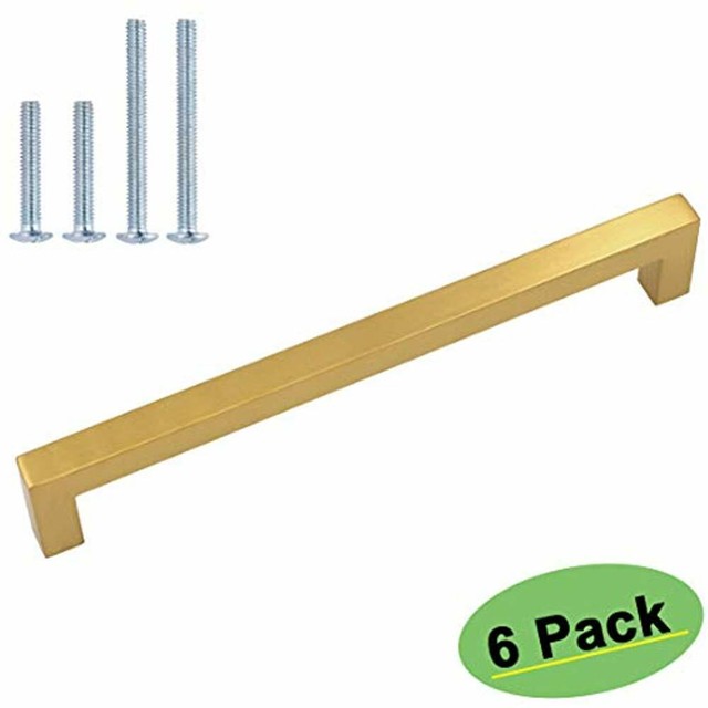Homdiy Brass Cabinet Handles 3 75 Inch Cabinet Pulls Gold 6 Pack