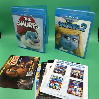 ムー DVD-BOX 1 2mvetro The Smurfs Double Feature 1 and 2 Blu-Ray DVD COMBO Pack SET