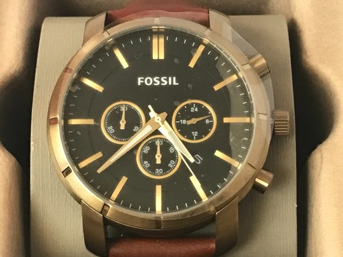 Fossil Men's BQ2255 Lance Quartz Chrono Stainless Steel Leather Strap Watch $145 - Picture 2 of 7
