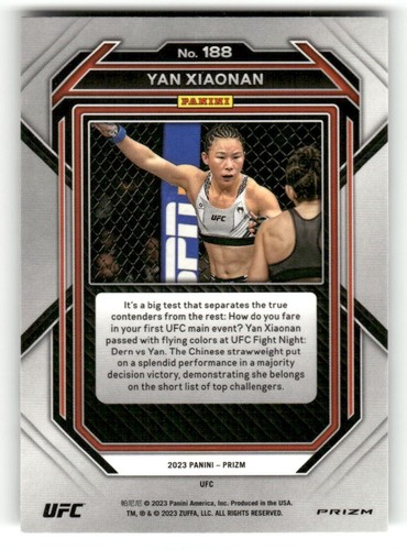 2023 Panini Prizm UFC Yan Xiaonan Cracked Ice Prizm #188 Strawweight - Picture 2 of 2