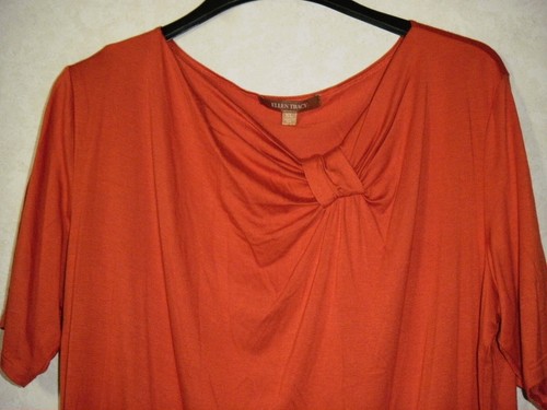 Top de mujer Ellen Tracy XL naranja cuello barco manga corta - Imagen 5 de 7