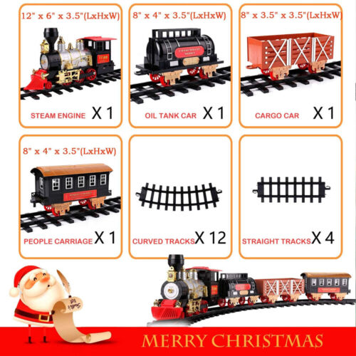 Electric Operated Christmas Train Round Track Toy Set W/ Light Smoke Sound Gift - Picture 12 of 12
