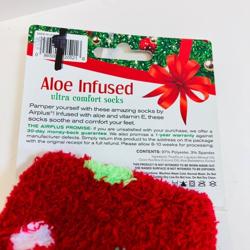 Airplus Aloe Infused Ultra Comfort Socks Women's 5-11 Red with Polka Dot New - Picture 5 of 5