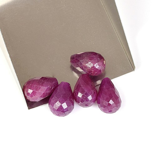 5ct. AAA Quality Red Ruby Drop 7X10mm Faceted Cut Loose Gemstone Making Jewelry - Picture 5 of 5