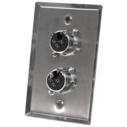 Audio sísmico - placa de pared de acero inoxidable - conectores dobles hembra XLR - Imagen 2 de 3