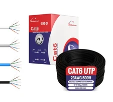 CAT6 UTP 500FT Ethernet Network Cable 23AWG LAN Bulk Solid Wire LOT