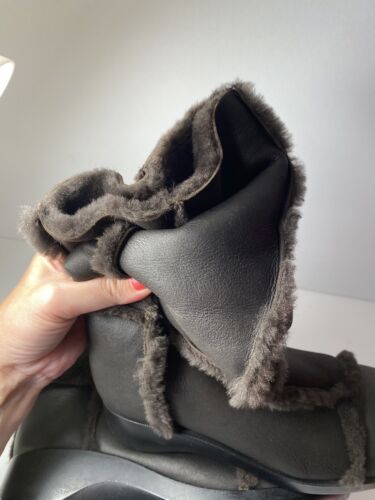 Botas de invierno Robert Clergerie media pantorrilla Nubuck piel cuña marrón 6,5 - Imagen 11 de 11