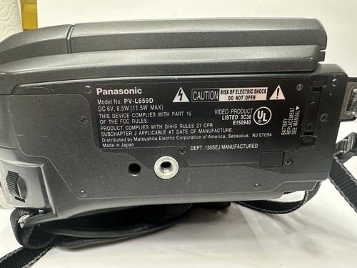 Panasonic PV-L679D Palmcorder for parts or repair w/manual **Read** - Picture 11 of 11