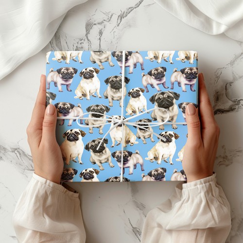 Pug Gift Wrap – Cute Pug Wrapping Paper for Dog Lovers and Fun Occasions W73 - Picture 5 of 47