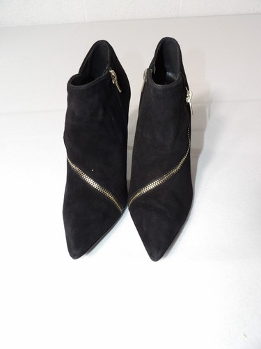 Saks Fifth Avenue Womens Sz 9 Elena Heel Bootie Suede Black Zipper Stiletto Pump - Picture 14 of 20
