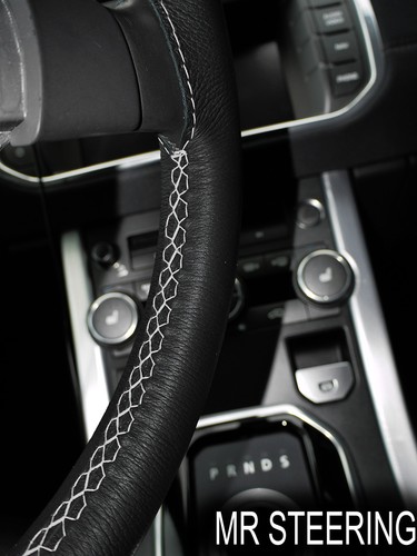 Für Vauxhall Movano Van 03-10 Leder Lenkrad Abdeckung Hell Grau Doppel STT - Bild 2 von 3