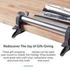Wrap Buddies Gift Wrapping Paper Tool 2 Holder Clamps w/ Tape Dispenser gray