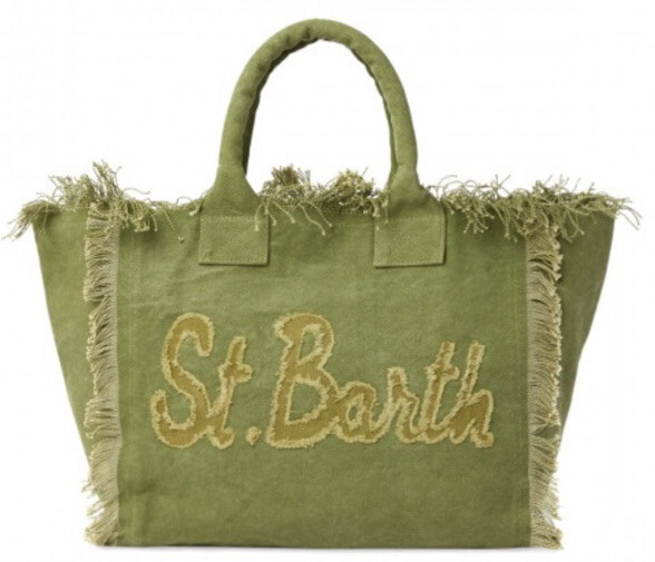 MC2 Saint Barth BORSA Vanity PATCH canvas VERDE grande AUTENTICA