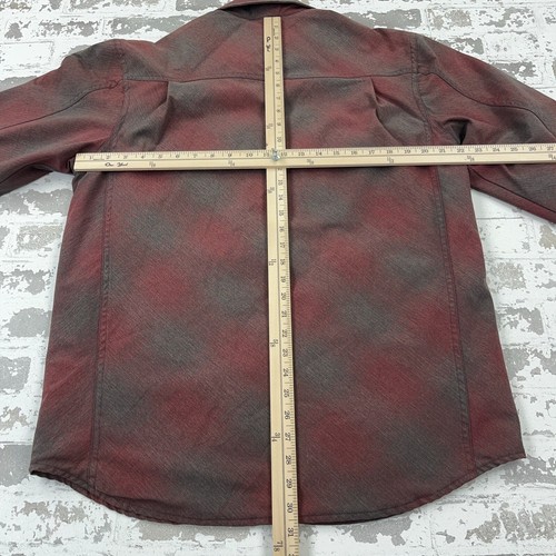Nike ACG Jacket Men Medium Red Gray Shadow Plaid Snap Vintage Y2K Shacket - Picture 9 of 13