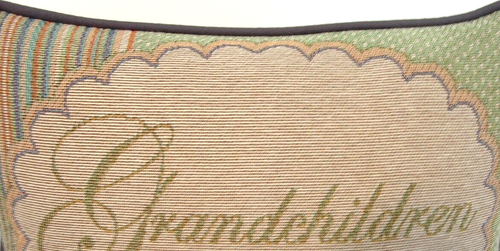 "Grandchildren Spoiled Here", Grandparents Small Word Tapestry Pillow New - Picture 4 of 8
