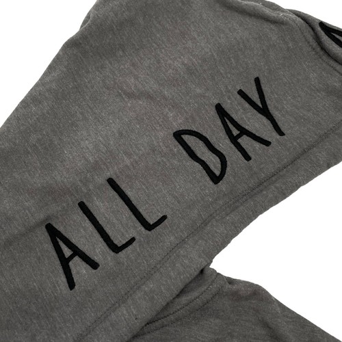 Live Love Dream All Day All Night Crop Hoodie Pullover Cutout Grey Juniors Small - Picture 6 of 9